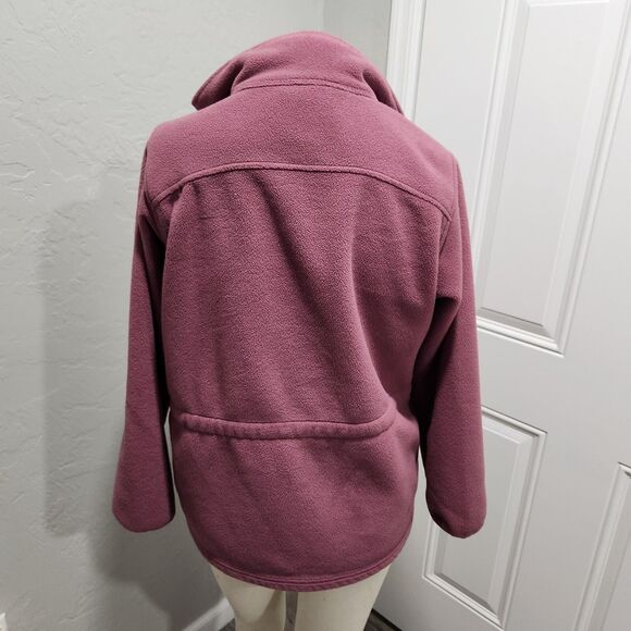 L.L. Bean Fleece Full Zip Up Anorak Jacket Mauve Womens SZ Small Winter Gorpcore - Picture 6 of 7